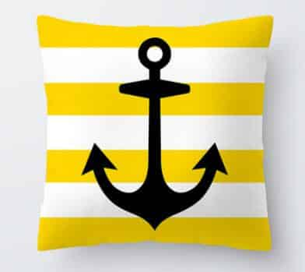 Housse de coussin jaune, motif 34