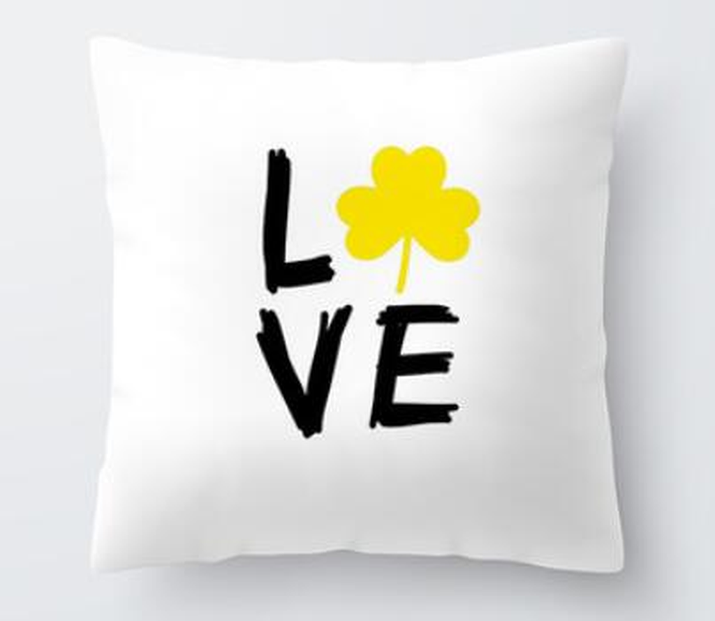 Housse de coussin jaune, motif 37