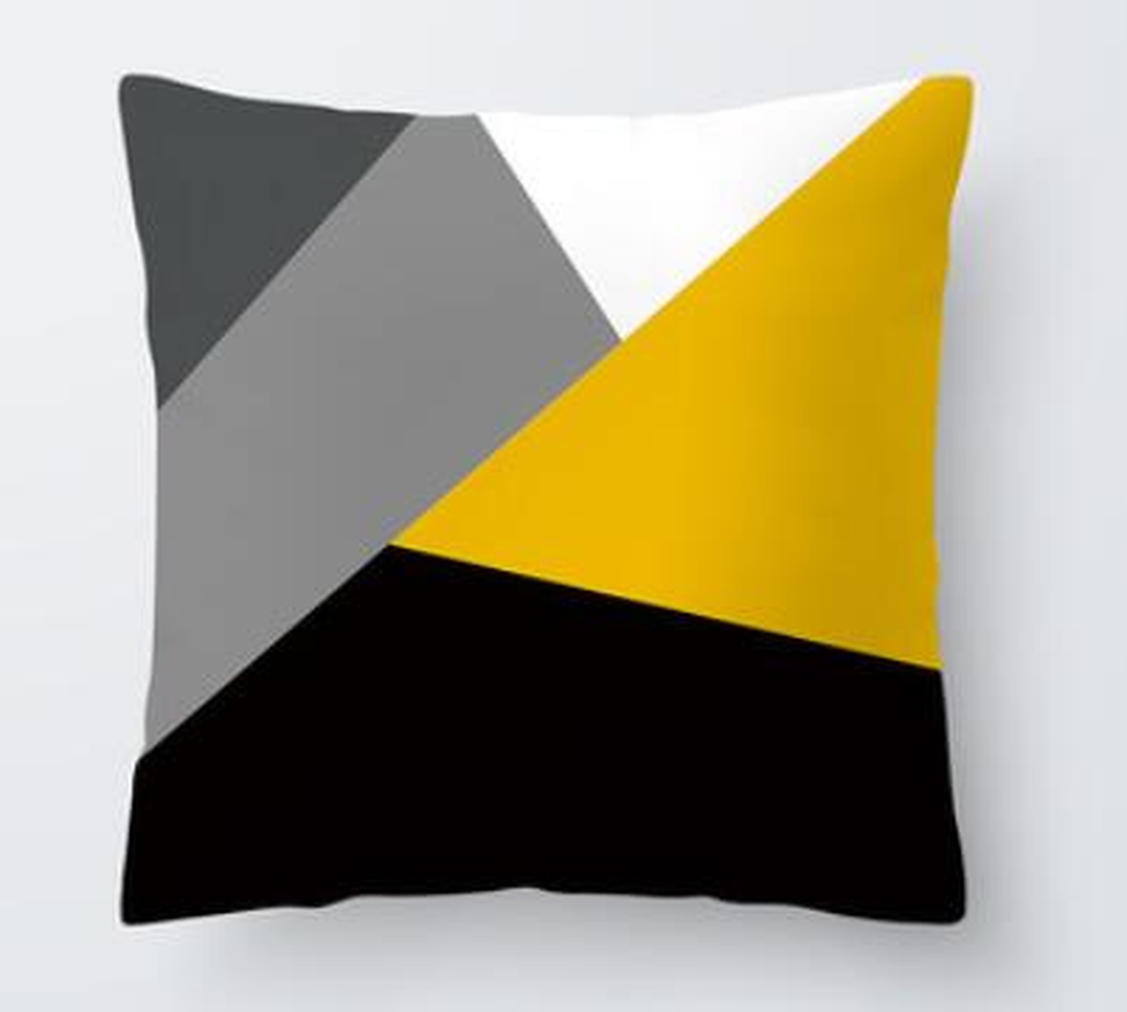 Housse de coussin jaune, motif 39
