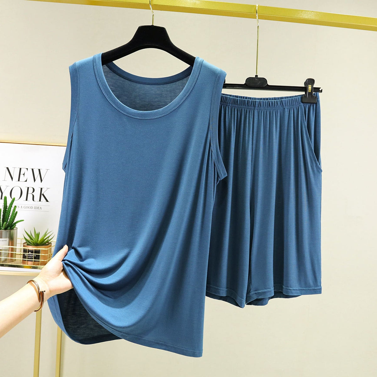 Pyjama d'été pour hommes short et débardeur