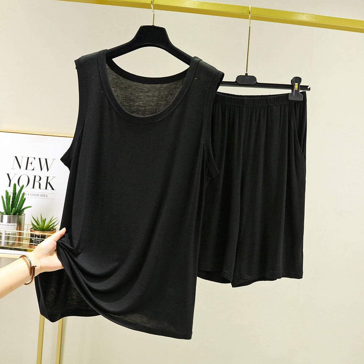 Pyjama d'été pour hommes short et débardeur