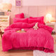 Parure de lit cocooning en fausse fourrure avec draps plat