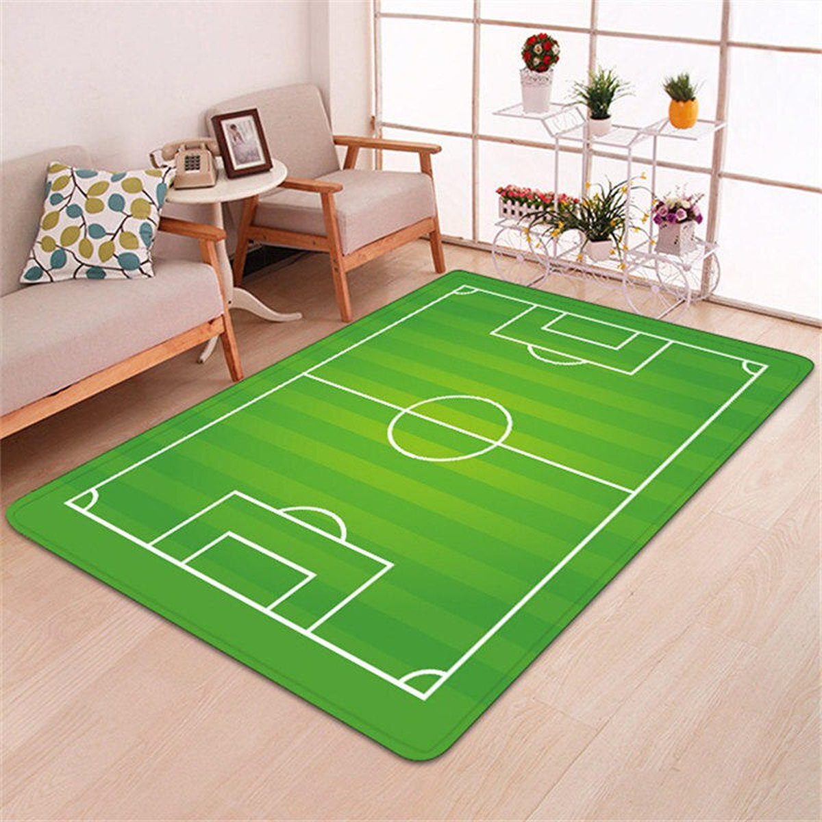 Tapis terrain de football, terrain vu du dessus