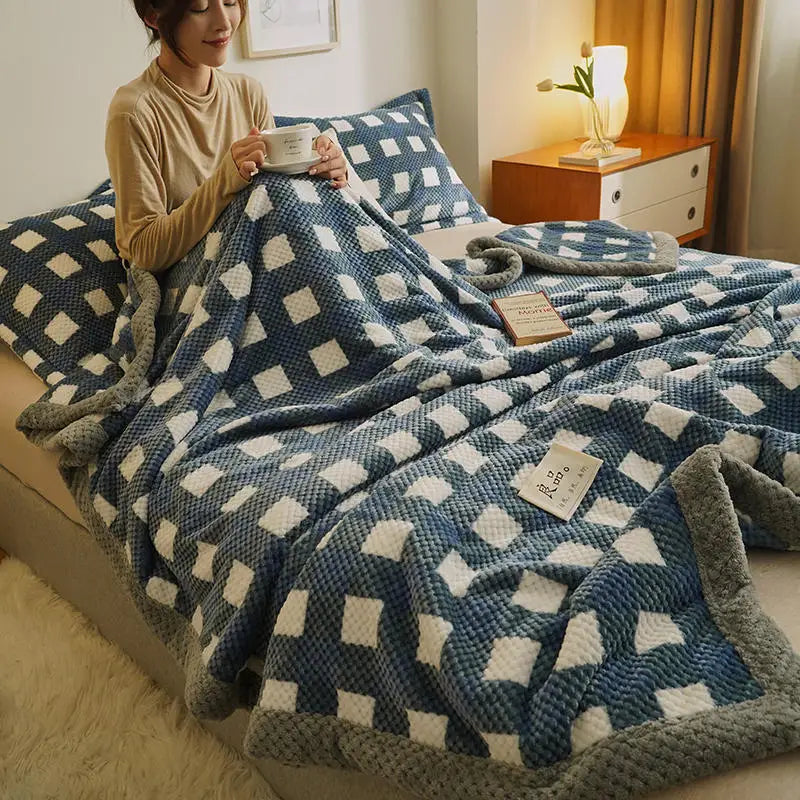 Grand plaid tricotée au crochet