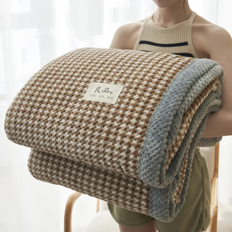 Grand plaid tricotée au crochet