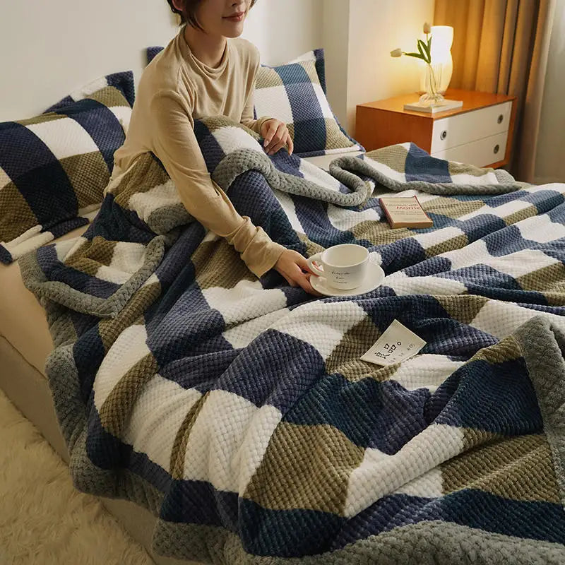 Grand plaid tricotée au crochet