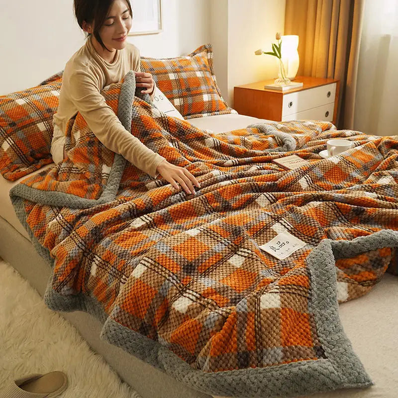 Grand plaid tricotée au crochet
