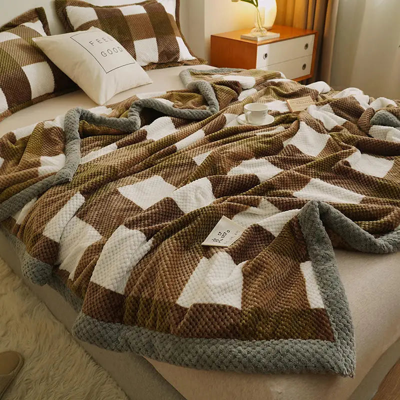 Grand plaid tricotée au crochet