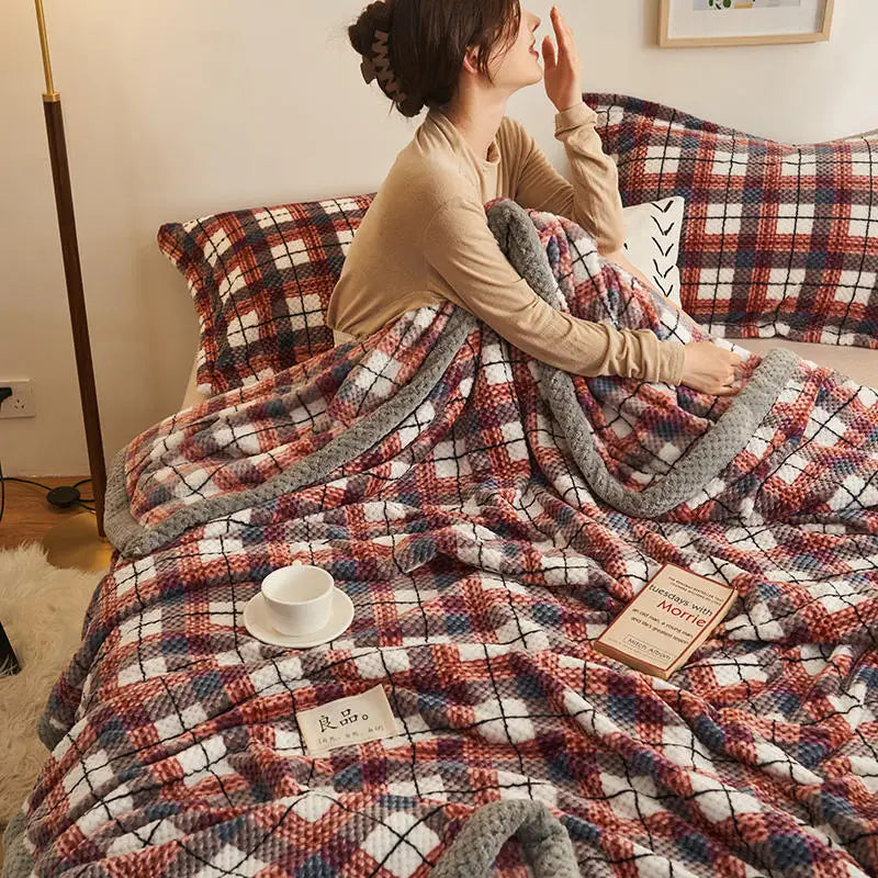 Grand plaid tricotée au crochet