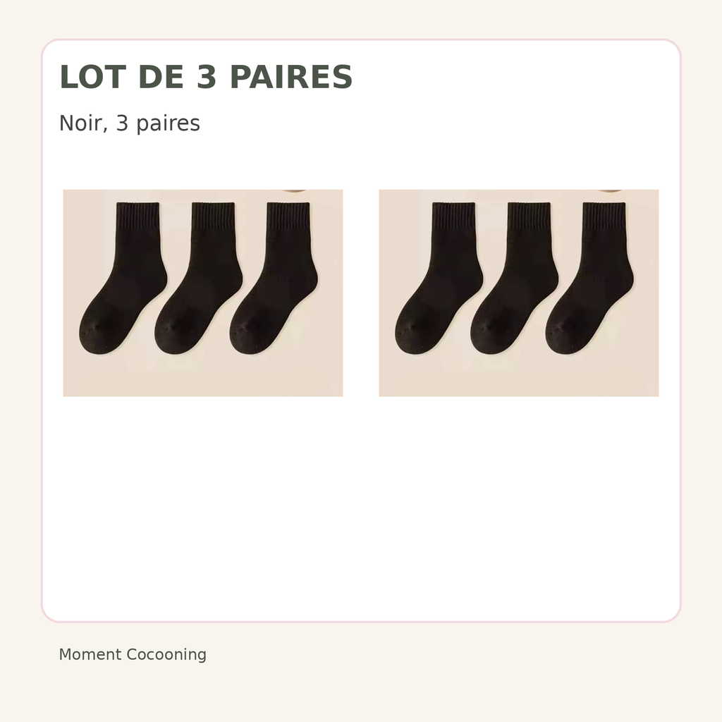 Lot de trois paires de chaussettes d’hiver femme, noir · 3 paires
