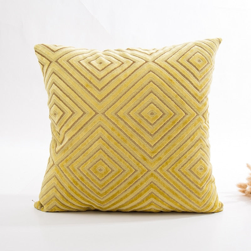 Coussin graphique en velours