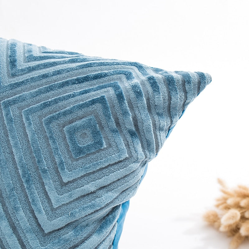 Coussin graphique en velours