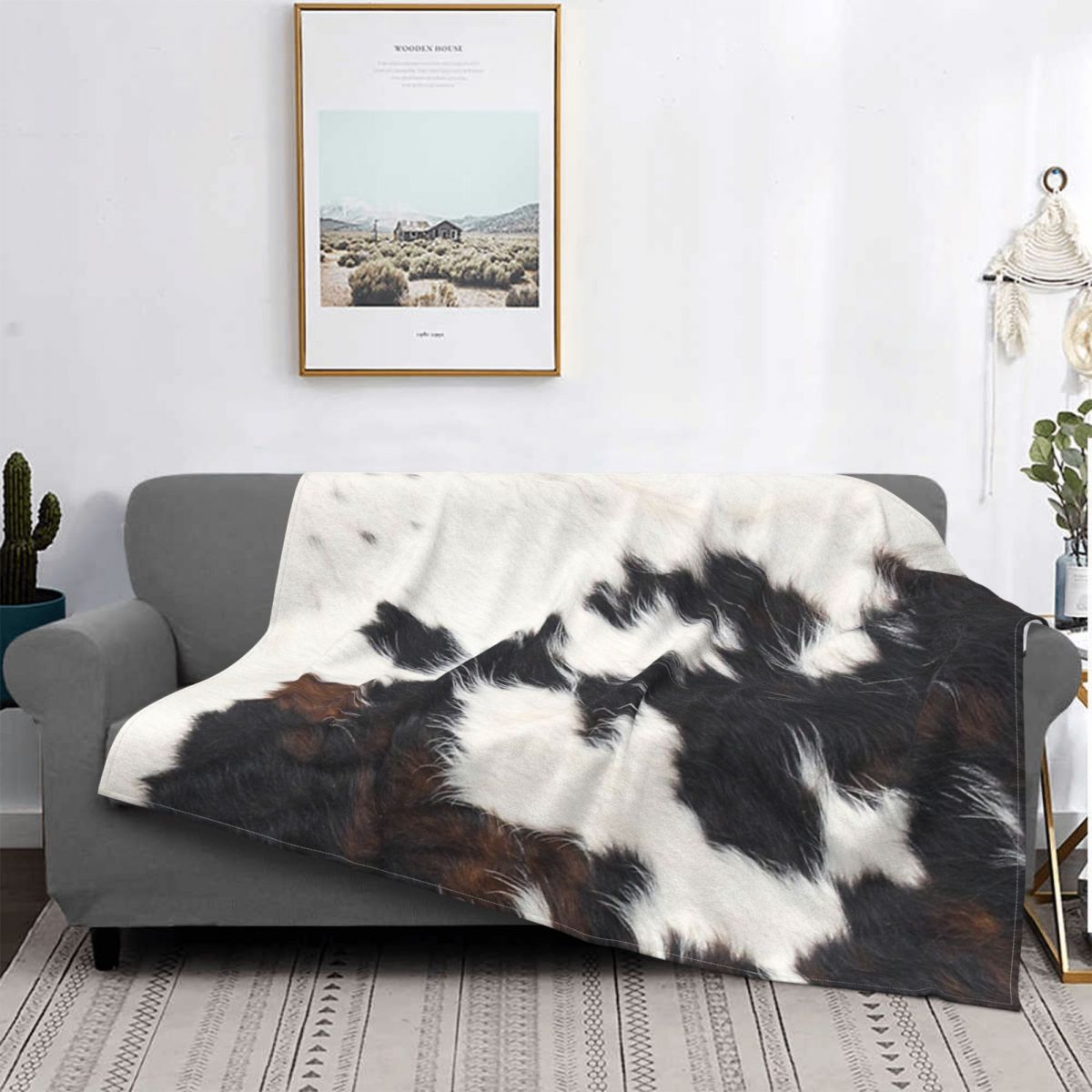Plaid effet peau de vache