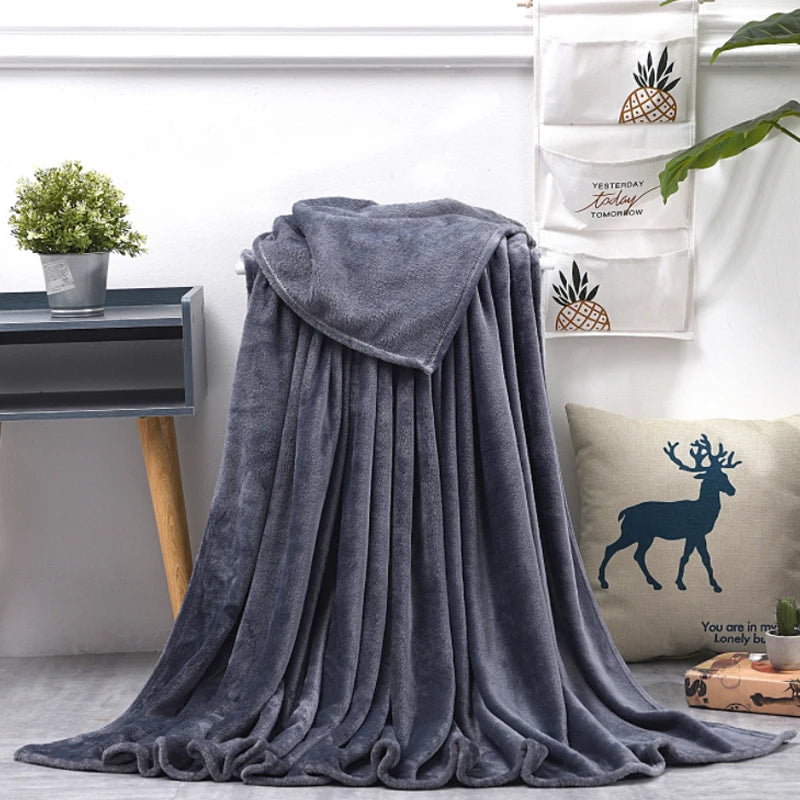 Plaid couverture molletonnée en flanelle