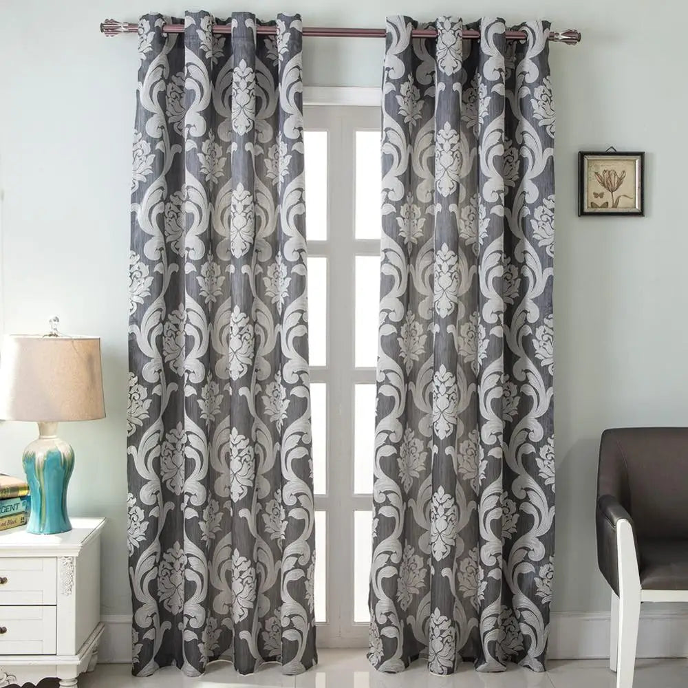Rideau long en jacquard