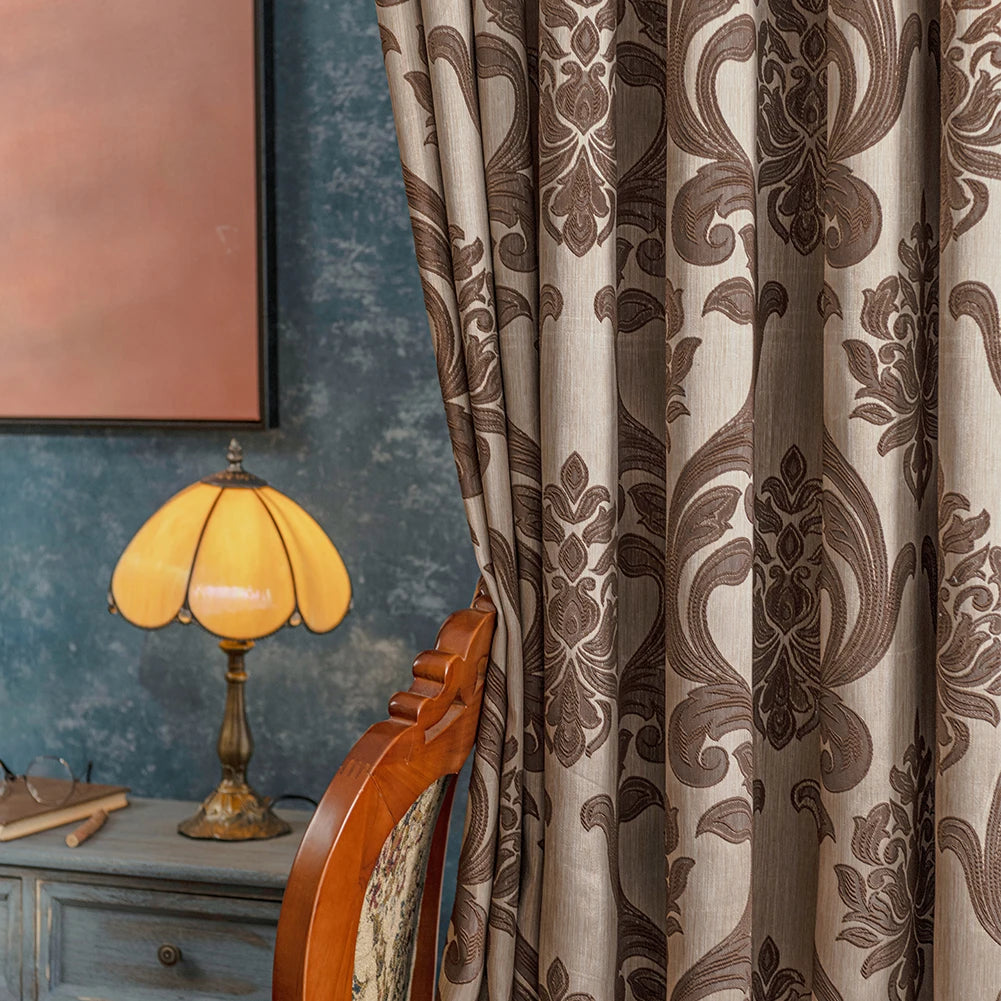 Rideau long en jacquard