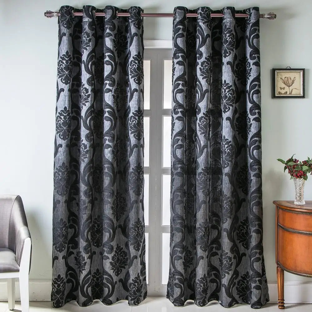 Rideau long en jacquard