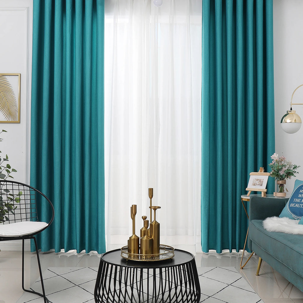 Rideau court occultant en tissu de velours