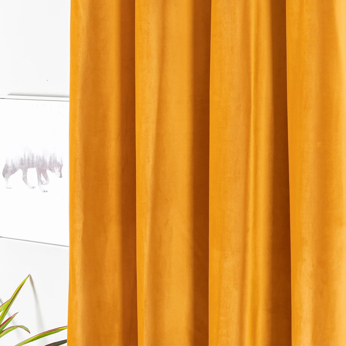 Rideau court occultant en tissu de velours