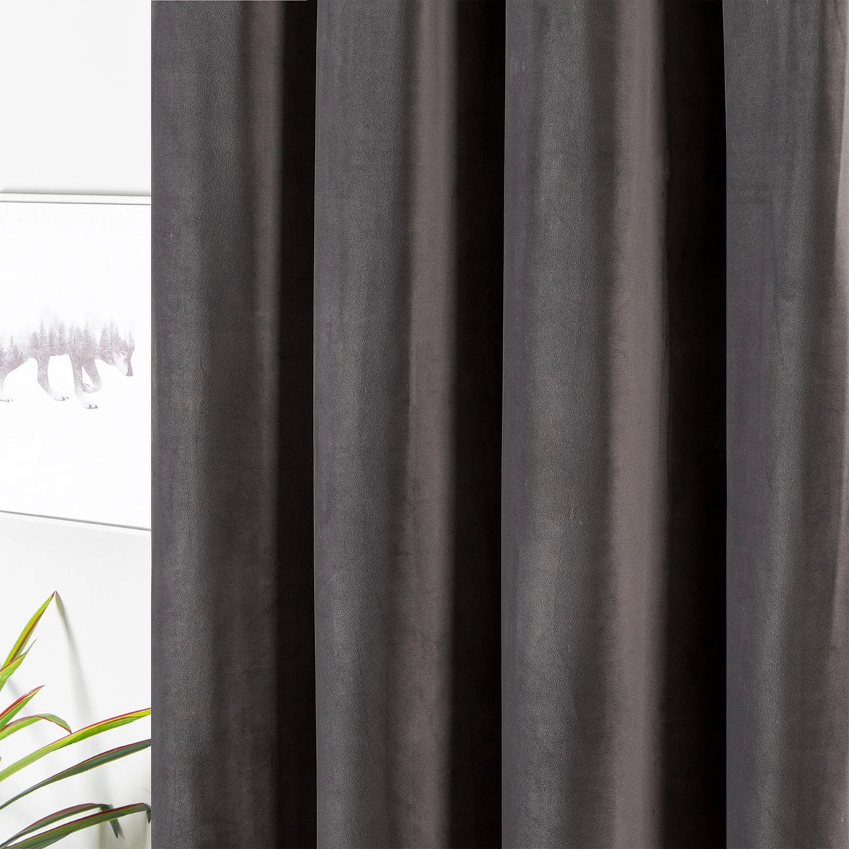 Rideau court occultant en tissu de velours