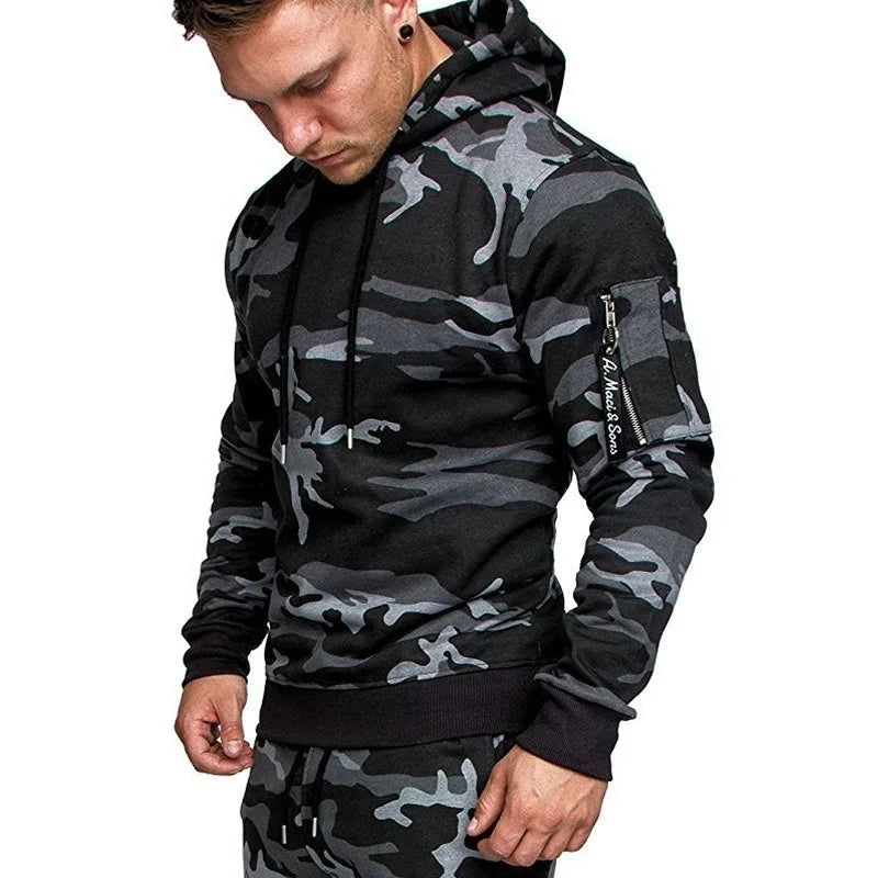 Survêtement jogging camo décontracté à capuche pour homme
