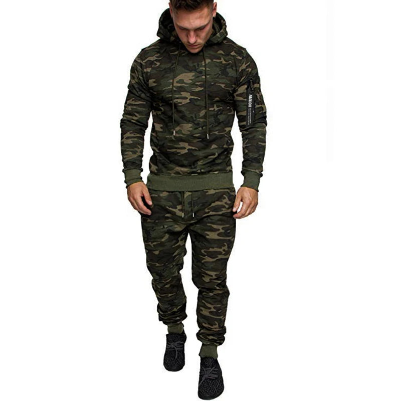 Survêtement jogging camo décontracté à capuche pour homme