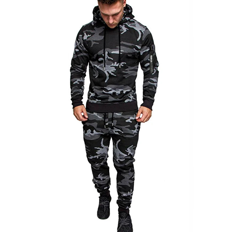 Survêtement jogging camo décontracté à capuche pour homme