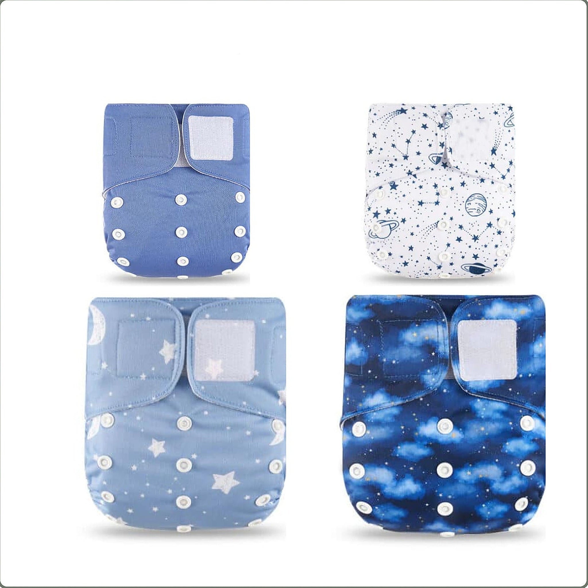 Lot de quatre couches lavables, assortiment bleu Image