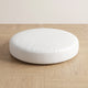 Coussin de sol rond en simili cuir blanc