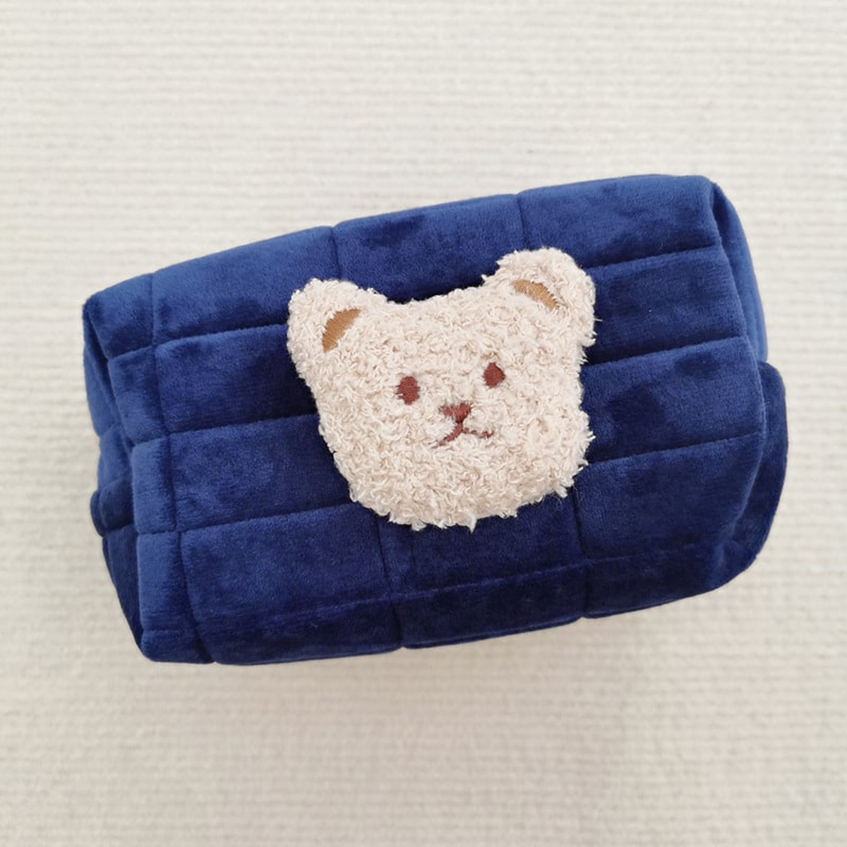 Trousse de toilette matelassée bleu marine