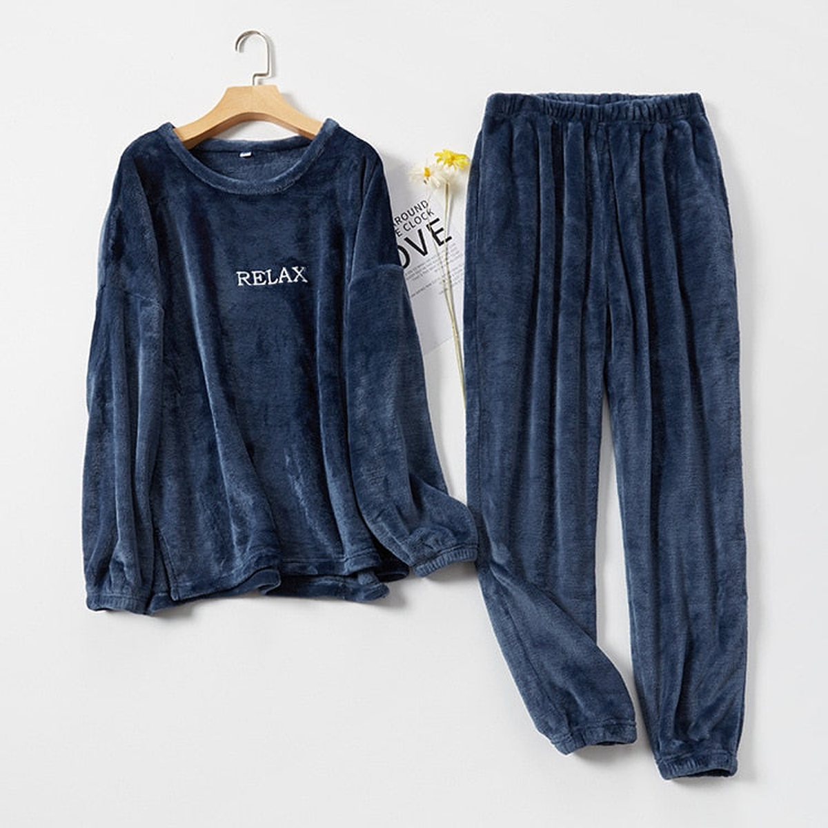 Pyjama en polaire bleu