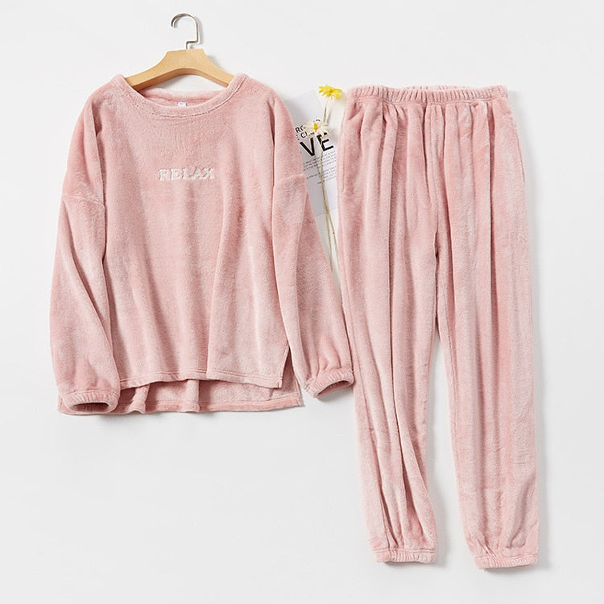 Pyjama en polaire rose poudré Image