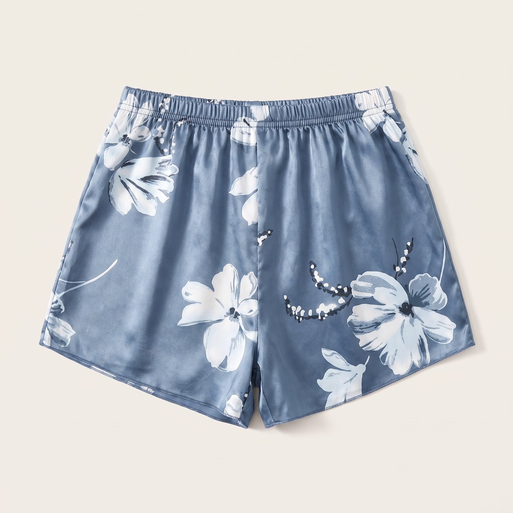 Short de pyjama a plat, ceinture elastique froncee et ourlet lateral fendu Image