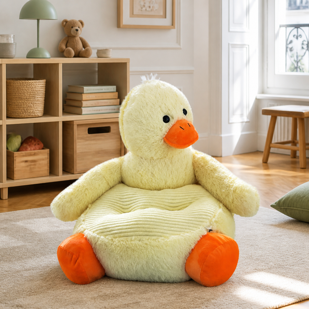 Fauteuil enfant canard jaune dans une chambre