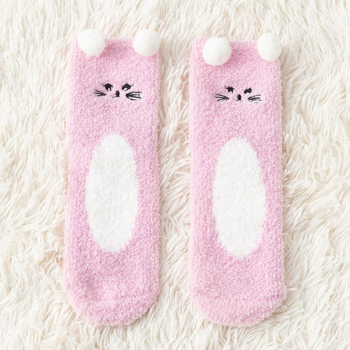 Chaussettes animaux chat rose vue de face Image