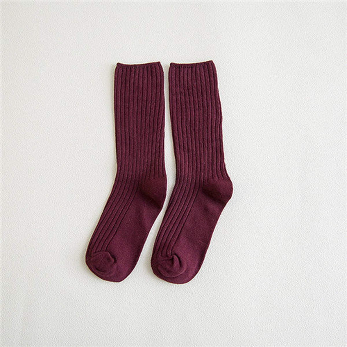 Chaussettes côtelées pour femme coloris Bourgogne