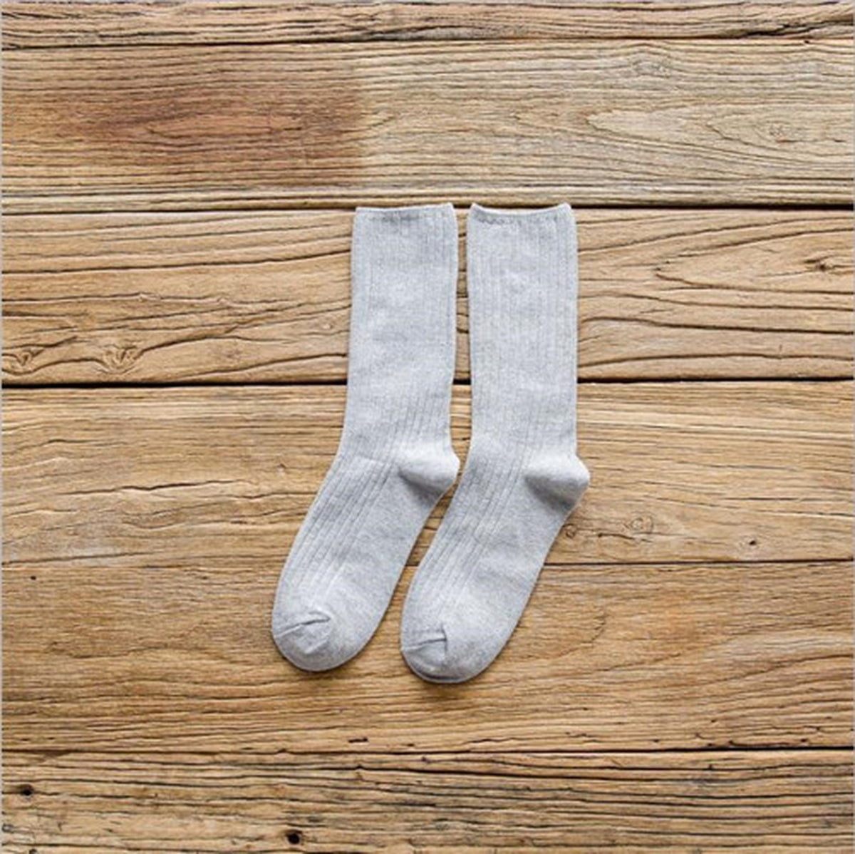 Chaussettes côtelées pour femme coloris Gris clair