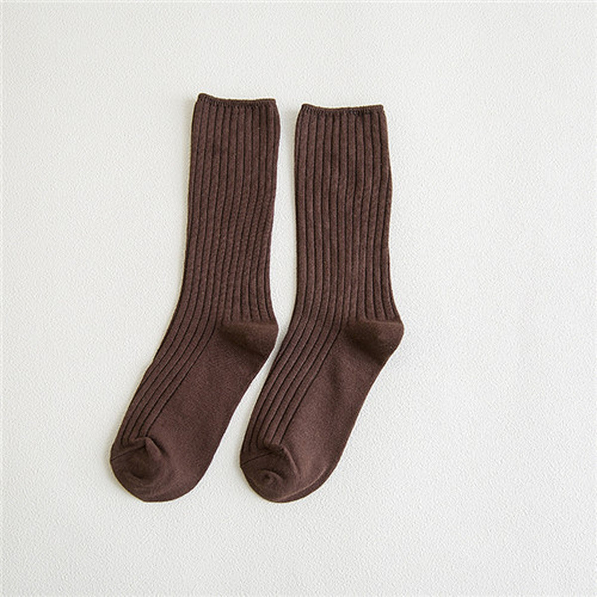 Chaussettes côtelées pour femme coloris Marron