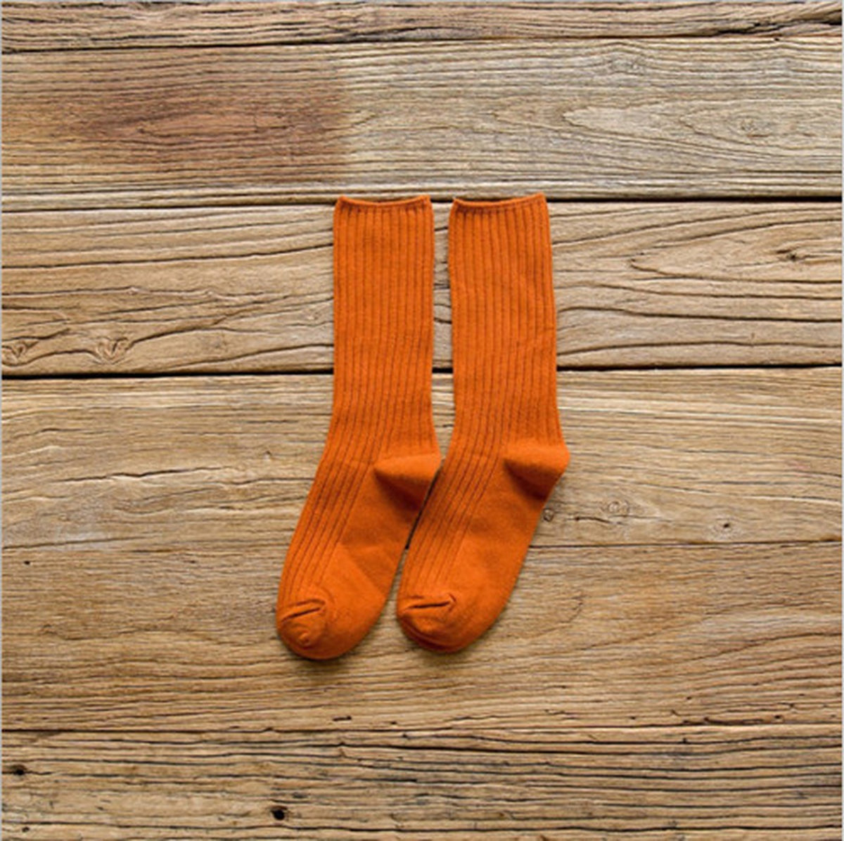 Chaussettes côtelées pour femme coloris Orange