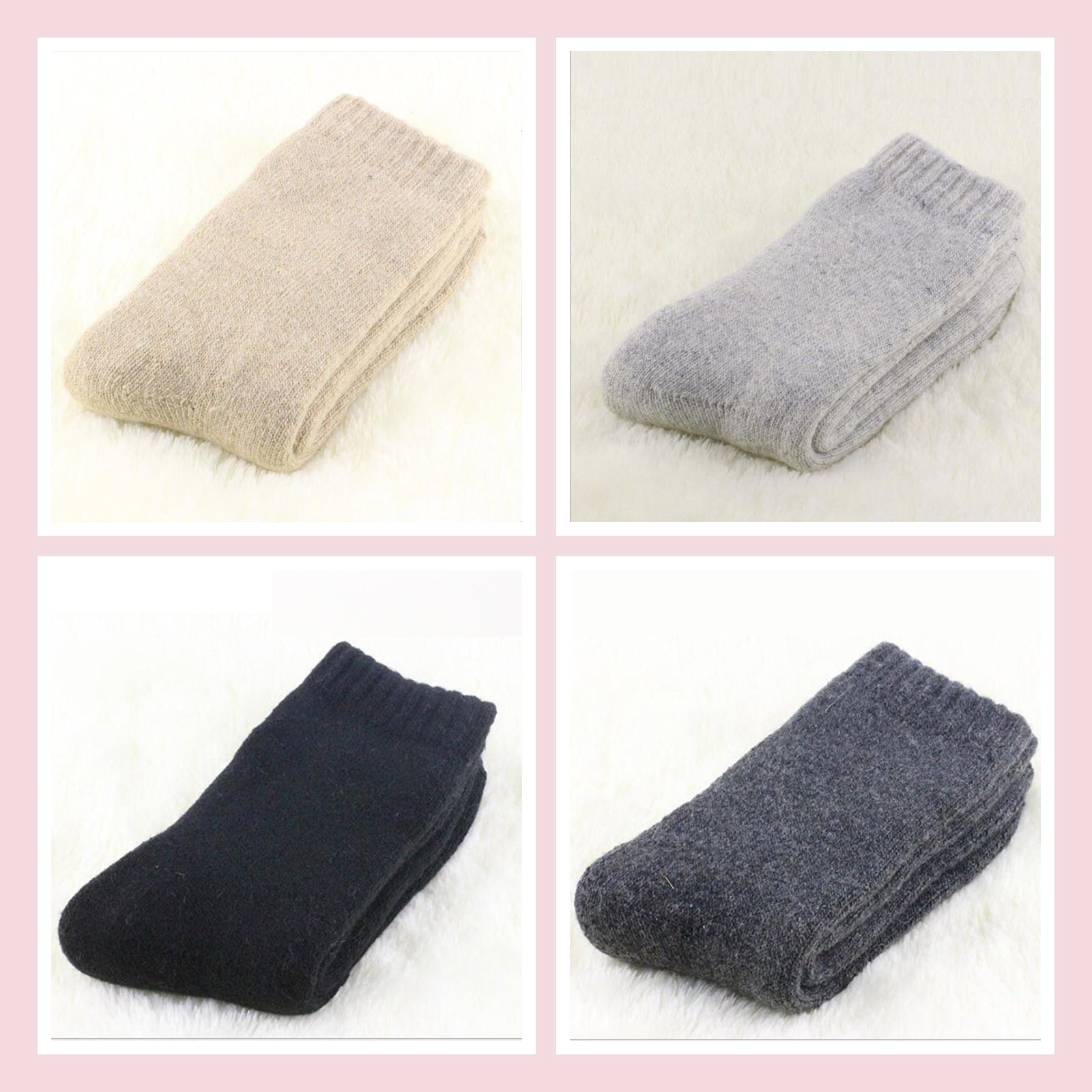 Chaussettes épaisses en beige, gris, noir et gris foncé Image