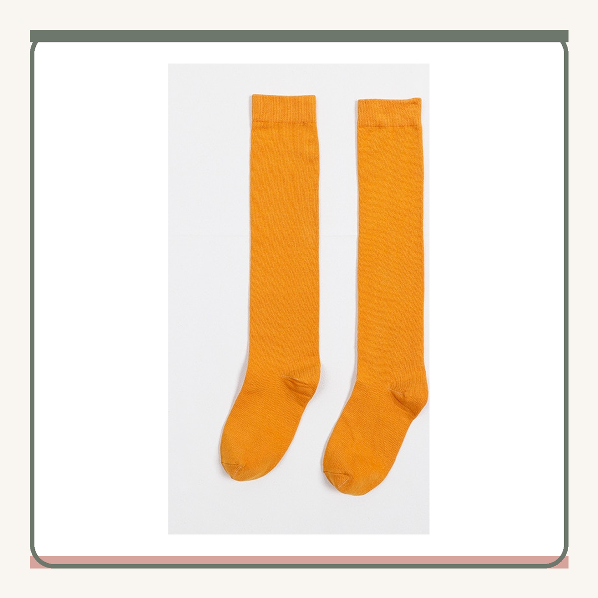Paire de chaussettes hautes jaunes unies vue de face Image