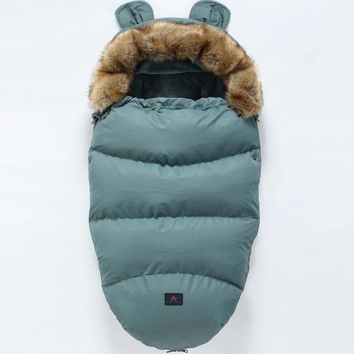 Gigoteuse chaude bébé à capuche, variante bleu clair, sans contour