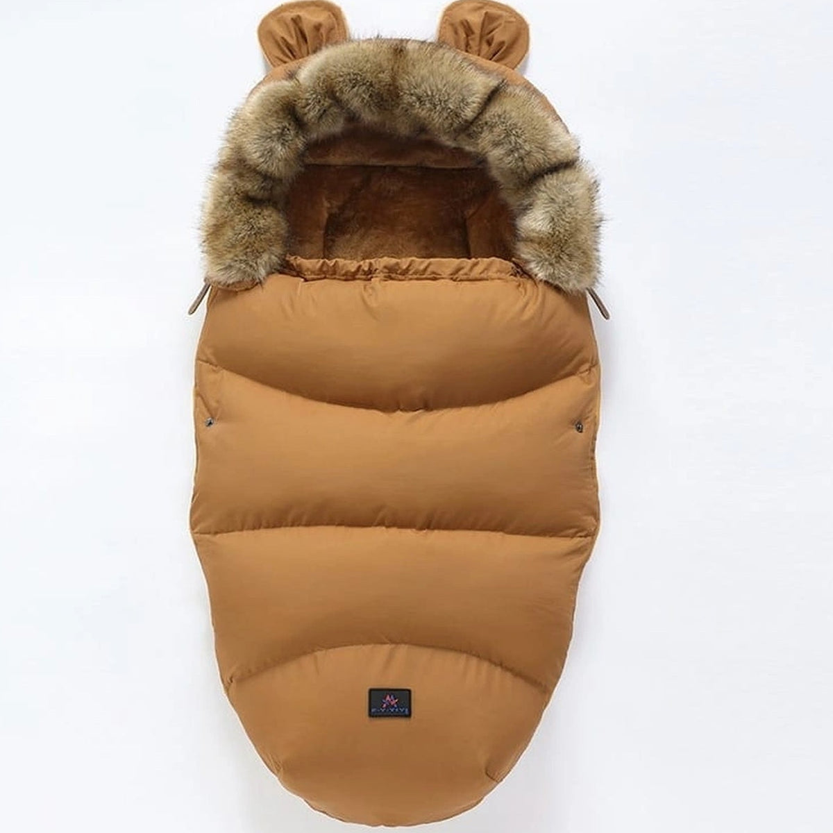 Gigoteuse chaude bébé à capuche, variante marron, sans contour