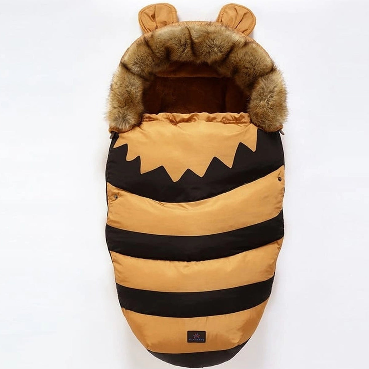 Gigoteuse chaude bébé à capuche, variante motif abeille, sans contour