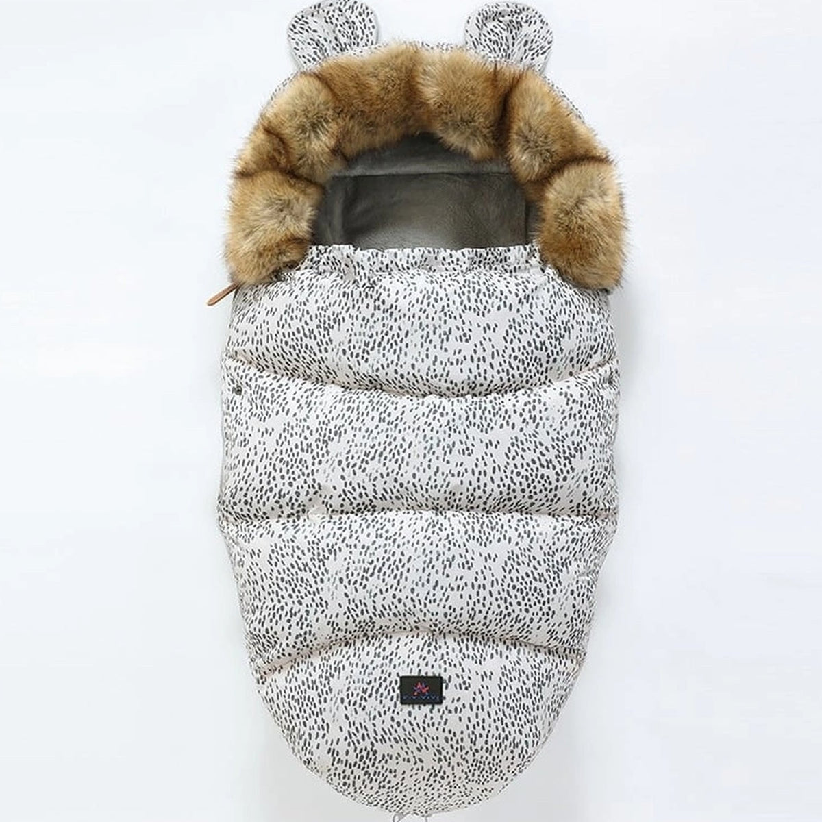 Gigoteuse chaude bébé à capuche, variante motif léopard, sans contour