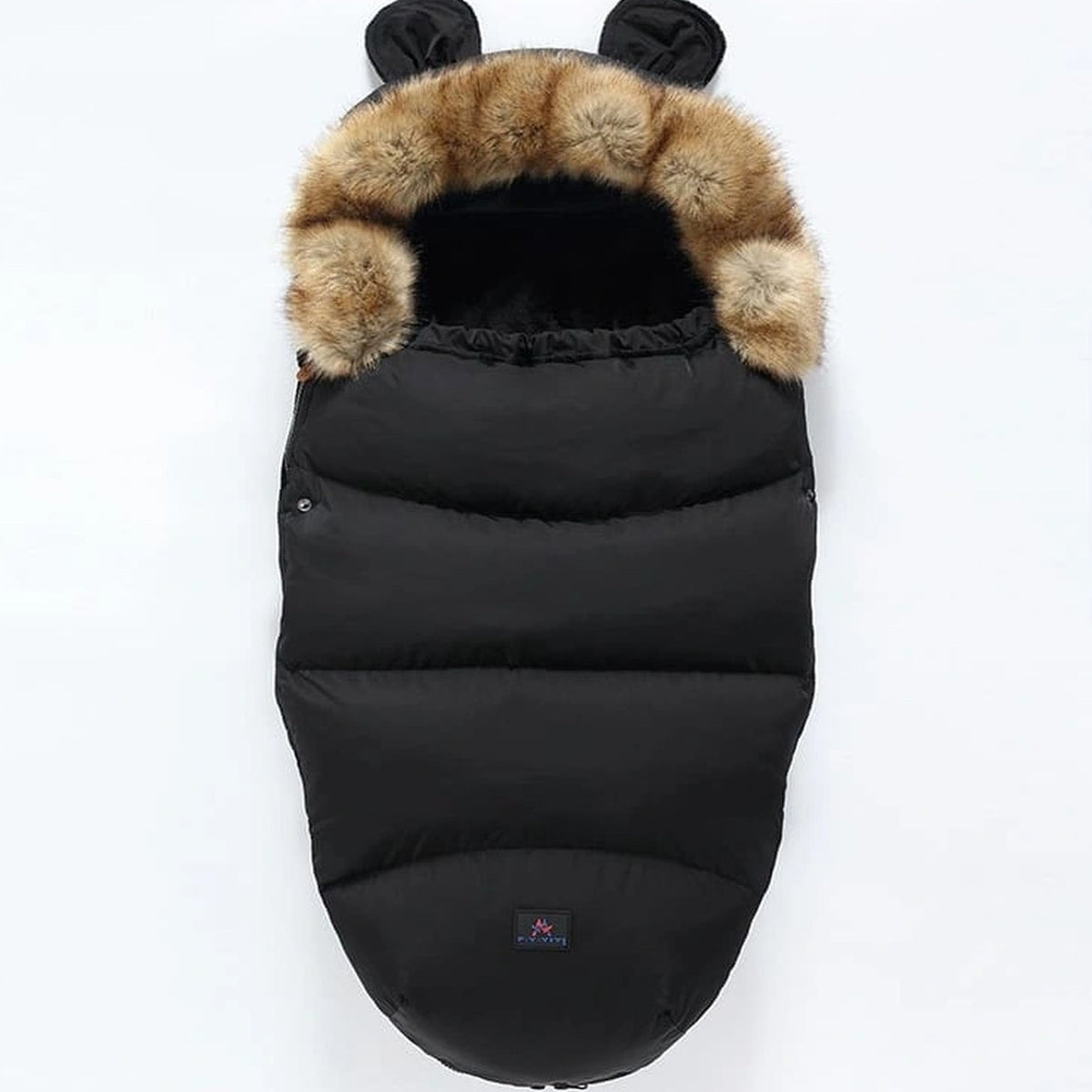 Gigoteuse chaude bébé à capuche, variante noir, sans contour