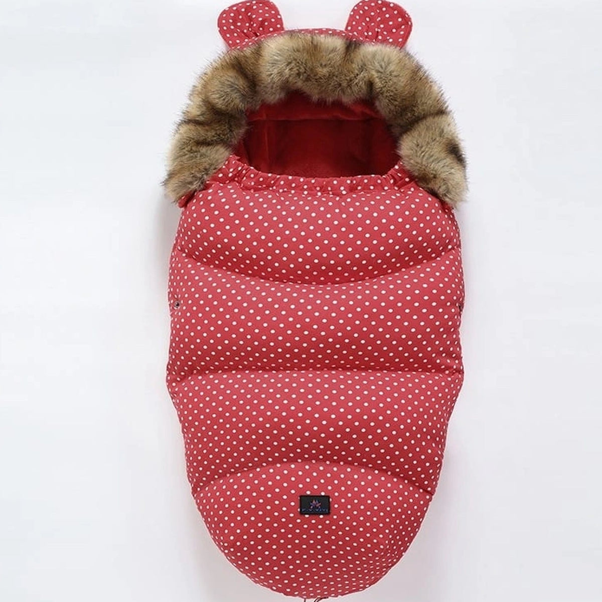 Gigoteuse chaude bébé à capuche, variante rouge et blanc, sans contour