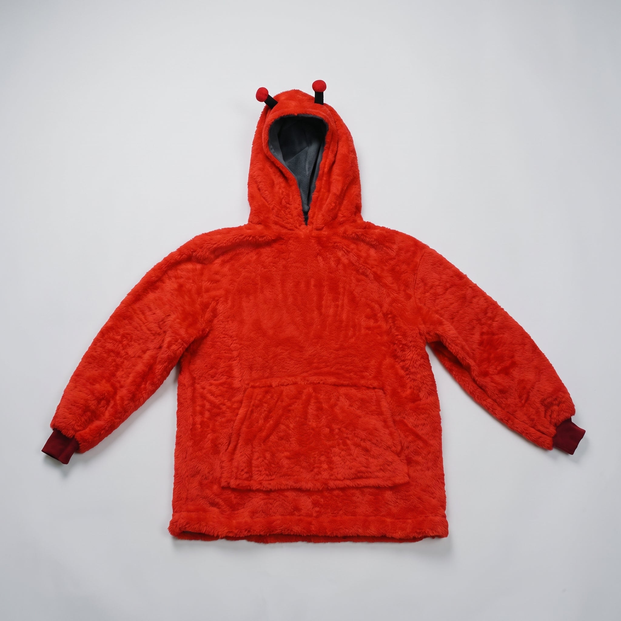 Le plaid à capuche enfant coccinelle rouge, étalé à plat Image