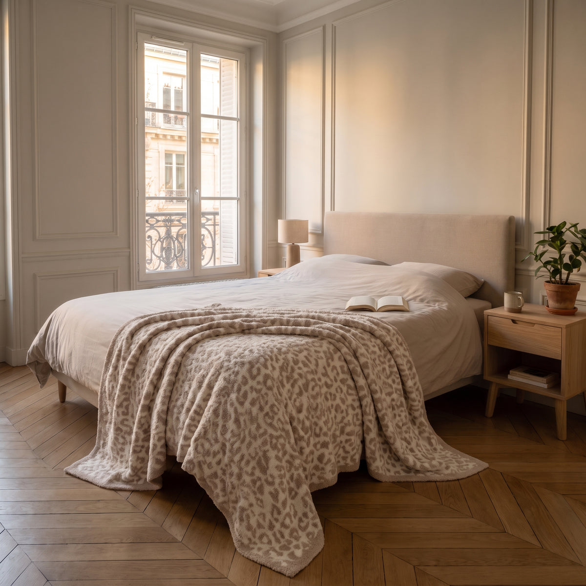 Plaid léopard crème Image