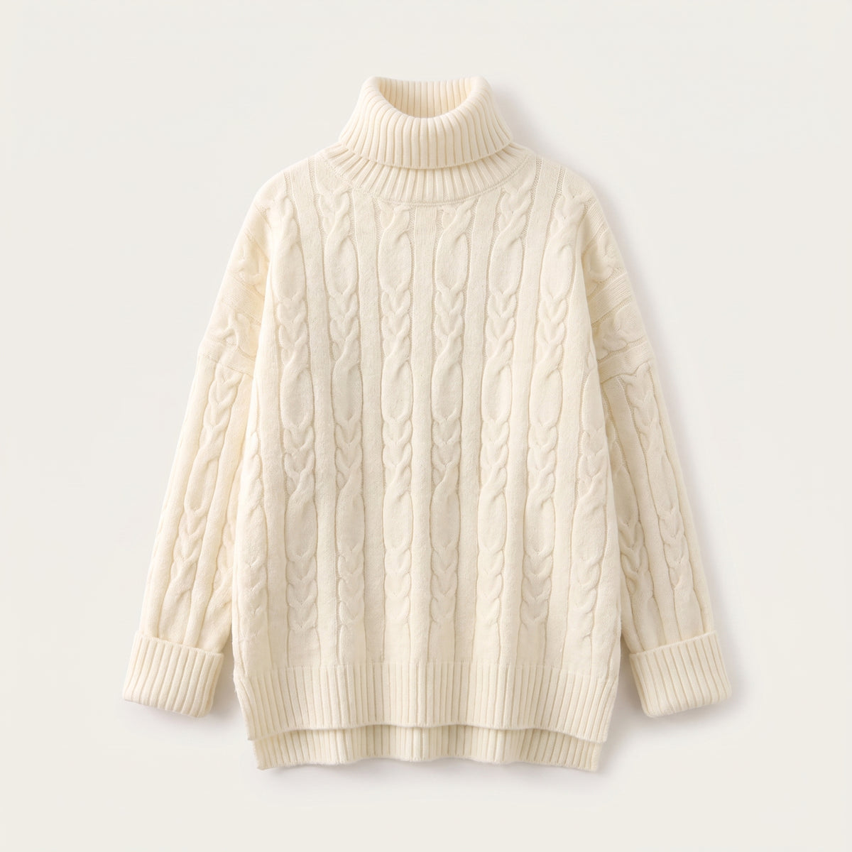 La coupe courte du pull à col roulé Image